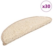 30 db krémszínű, félkör alakú lépcsőszőnyeg 56 x 17 x 3 cm