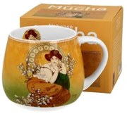 Porcelán bögre 430 ml díszdobozban Mucha Topáz