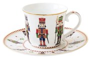 Karácsonyi diótörő mintás porcelán teás csésze Nutcrackers