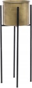 Virágtartó Fém Fedél Fekete-arany 60cm Lábtartóval