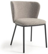 Világosszürke kárpitozott étkezőfotel Ciselia – Kave Home