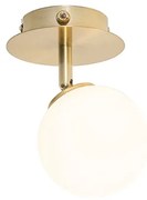 Modern spotlámpa arany opál üveggel kapcsolóval - Athén