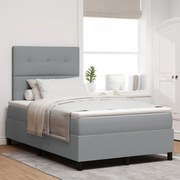 Box Spring Ágy Mattal Világosszürke 120x200 cm Szövet