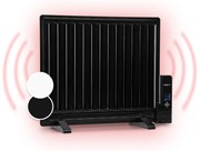 Wallander, olajradiátor, 600 W, termosztát, olajfűtés, lapos design, fekete