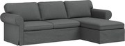 vidaXL Kanapé Sötétszürke 215 x 138 x 80 cm szövet