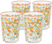 Flowers & Fruits 4 db-os pohárkészlet 510 ml, narancs
