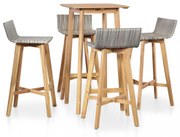 5 darabos tömör akácfa kültéri étkezőszett