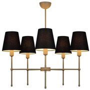 MADELA rúd csillár 5xE14/40W/230V fekete/bézs