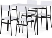 4 személyes fehér MDF étkezőgarnitúra 110x70x76 cm – AUT-O2155 WT