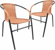 Kerti szék garnitúra egymásba rakható szürke-természetes 2db