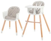 KINDERKRAFT - Gyermek étkezőszék 2v1 SIENNA bükkfa/szürke
