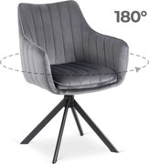 Forgó étkezőszék MUMBAI szürke bársony