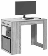 íróasztal fiókkal és polccal szürke sonoma 102x62x77,5 cm