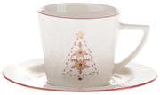 Fehér porcelán csésze karácsonyi mintával 110 ml Xmas Tree – Dakls