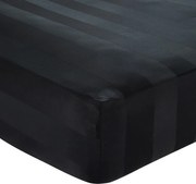 Fekete gumis szatén lepedő 150x200 cm So Soft Satin Stripe – Catherine Lansfield