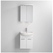 Vang fürdőszobai szekrény mosdóval + LED-es tükrös szekrény 230V IP44 fehér