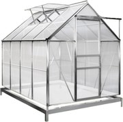 M4 polikarbonát kerti üvegház alappal, 250x190x195cm, átlátszó Gardebruk