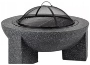 Hordozható tűzrakóhely rácssal 74x30 cm fekete/sötét gránit