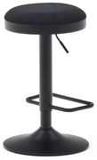 Fekete kárpitozott állítható magasságú bárszék szett 2 db-os (ülésmagasság 53,5 cm) Zaib – Kave Home