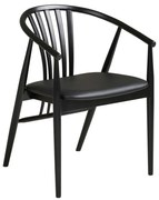 Agustin étkezőszék, bükkfa PU üléssel, fekete