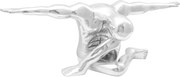 vidaXL Szobor Ezüst 91,5 x 32 x 33 cm Alumínium