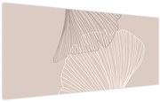 Kép - Bézs színű levelek N⁰2 (120x50 cm)