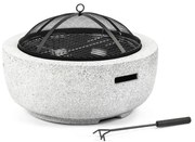 Fieldmann - Hordozható fa tábortűz rostéllyal fehér