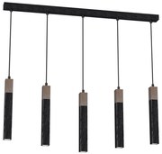 Csillár zsinóron SOLO 5xGU10/MR11/40W/230V fekete