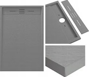 Szürke Téglalap Alakú Zuhanytálca 120 x 80 CM Viva Kompozit