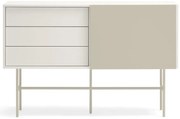 Bézs-krémszínű alacsony komód tolóajtóval 140x91 cm Nube – Teulat