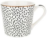 Florina Black Avenue Astoria porcelán bögre, 400 ml, fekete-fehér