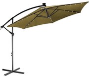 STILISTA Kerti napernyő fogantyúval LED 3 m khaki