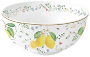 Mediterrán porcelán citrom mintás nagy tál 23 cm Fleurs et Citrons