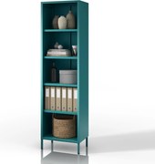 Könyvespolc MARIO, 500 x 1800 x 350 mm, Modern: tengerszínű