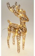 Karácsonyi világító rénszarvas Champagne, 37 x 24cm, 30 mikro LED, elemes, 24 cm