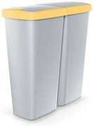 Szürke DUO szemetes, 50 l, sárga / szürke