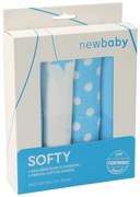 Pamut tetra pelenka New Baby Softy nyomtatott mintával 70 x 70 cm 4 db fehér-türkiz