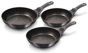 3 részes indukciós serpenyő szett szürke Berlinger Haus Metallic Line Carbon Edition