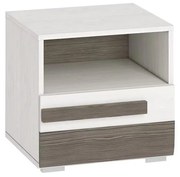 Éjjeliszekrény SARPA 45x46 cm fehér/barna