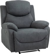 HOMCOM Relaxáló Fotel Egyszemélyes Kanapéágy 150°-ban Állítható TV Karosszék | Sötétszürke | 93 x 88 x 102 cm | Aosom