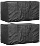 2 db fekete polietilén kerti párnatároló zsák 150 x 75 x 75 cm