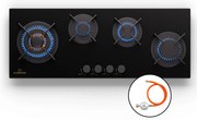 Klarstein Goldflame 4 Slim, gáz főzőlap, 4 égő, önálló, földgáz/propán, rozsdamentes acél