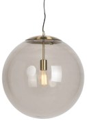 Modern lógólámpa sárgarézzel és füstüveggel 50 cm - Ball