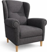 Sötétszürke füles fotel Swan – Ropez