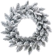 Karácsonyi koszorú hóval, 50 cm átmérővel