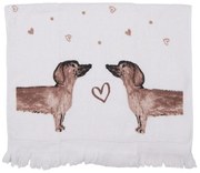 Konyhai pamut kéztörlő tacskó kutyás mintával Dachshund Love