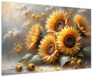 Kép - Napraforgók festménye (90x60 cm)