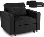 Ágyazható Fotel Fekete Kárpittal. SOLOR