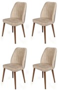 Alfa Cream and Walnut étkezőszék szett, 4 db