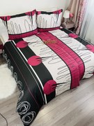 Splash szürke bordó pamut ágyneműhuzat TiaHome - 1x Párna 90x70cm, 1x Paplan 140x200cm